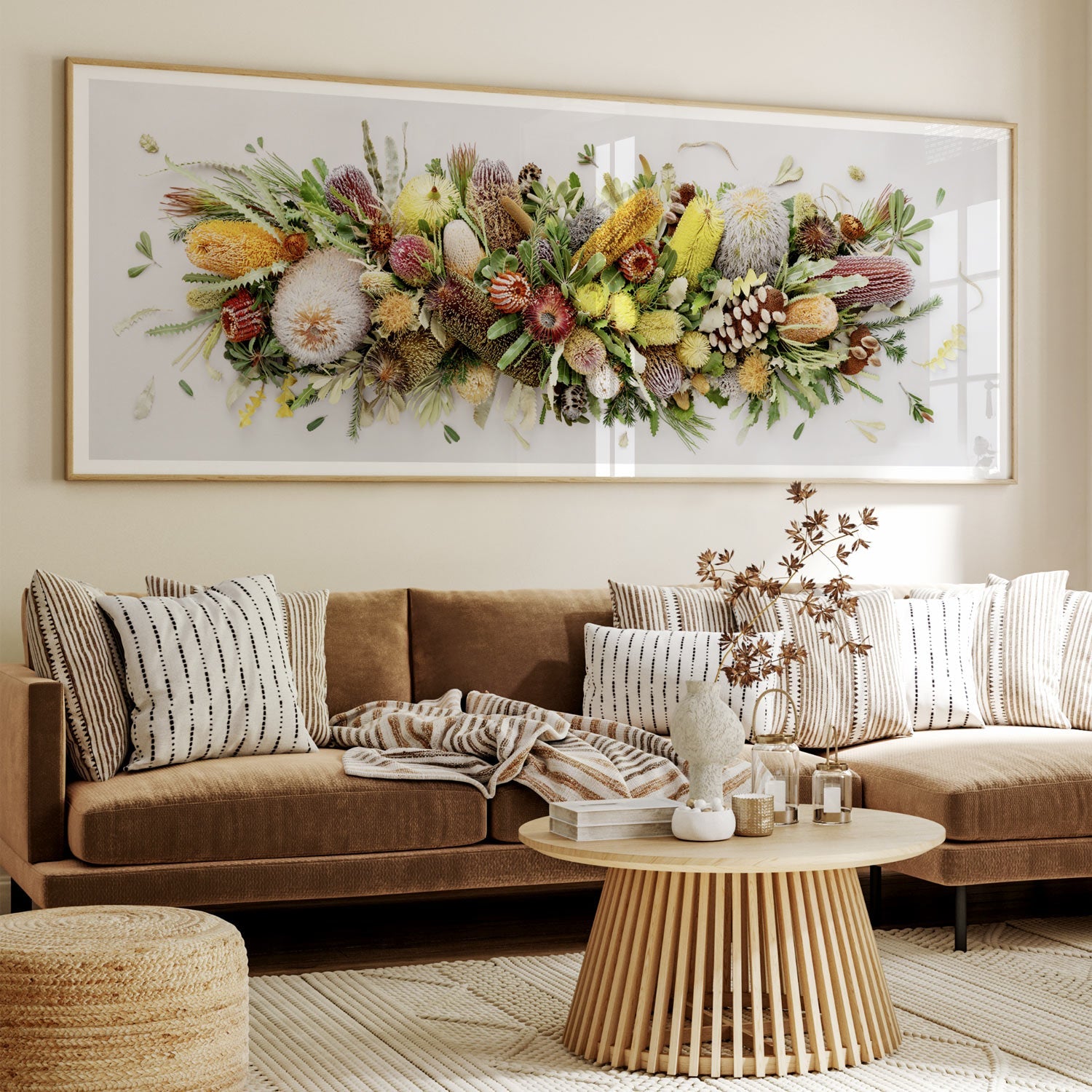 Banksias Mix Pano #17 of 25 | 117 x 47 cm White Frame