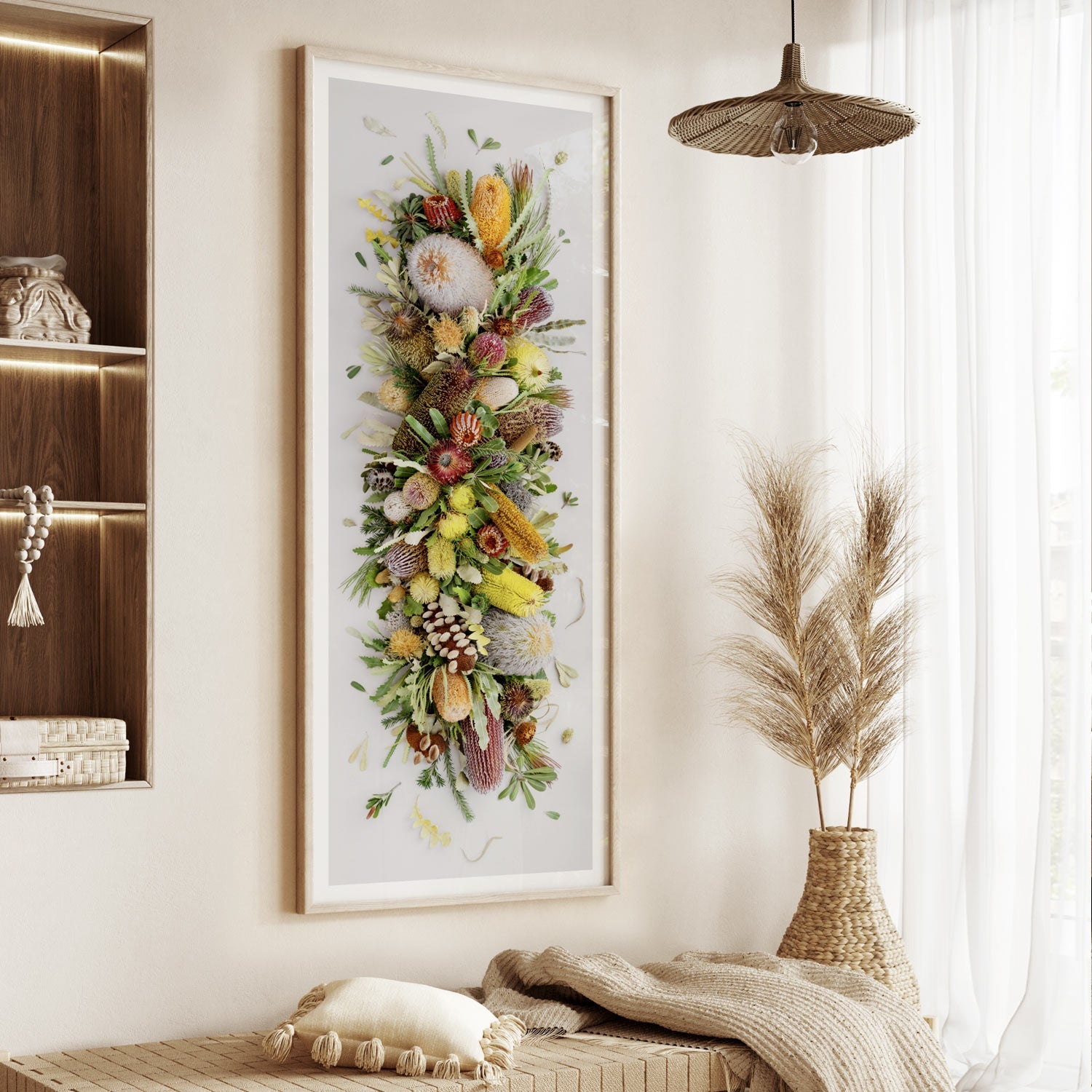 Banksias Mix Pano #17 of 25 | 117 x 47 cm Oak Frame
