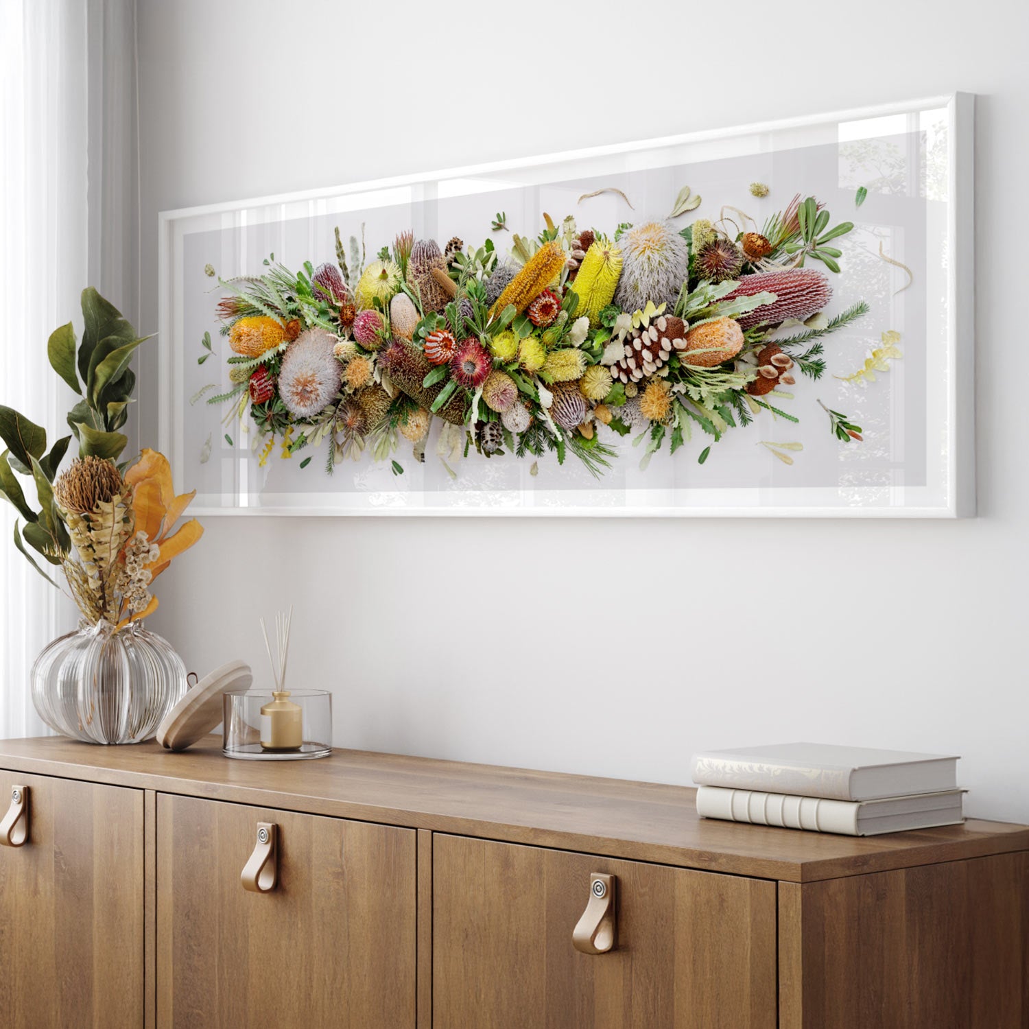 Banksias Mix Pano #22 of 25 | Large White Frame