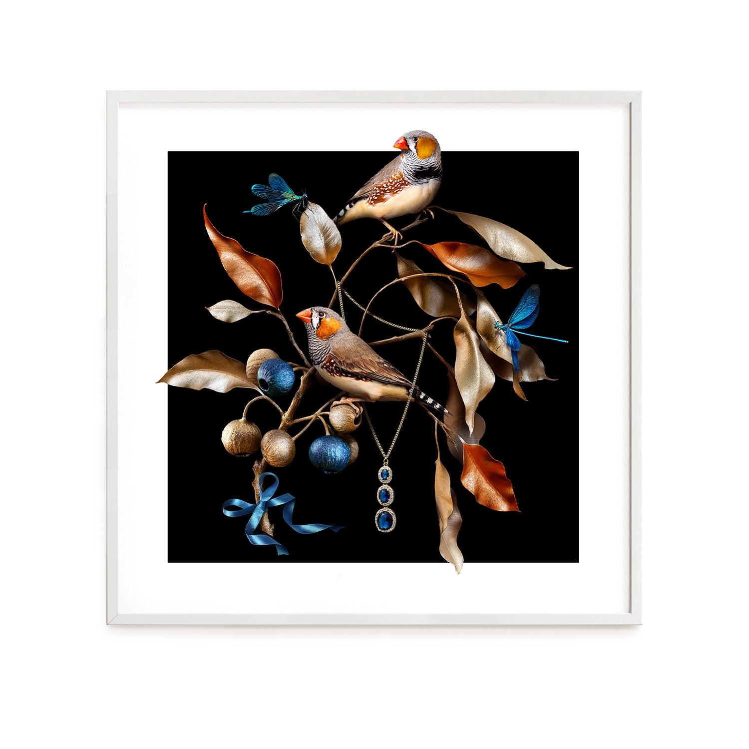 Blue Sapphire Eucalyptus | White Frame 33 x 33 cm