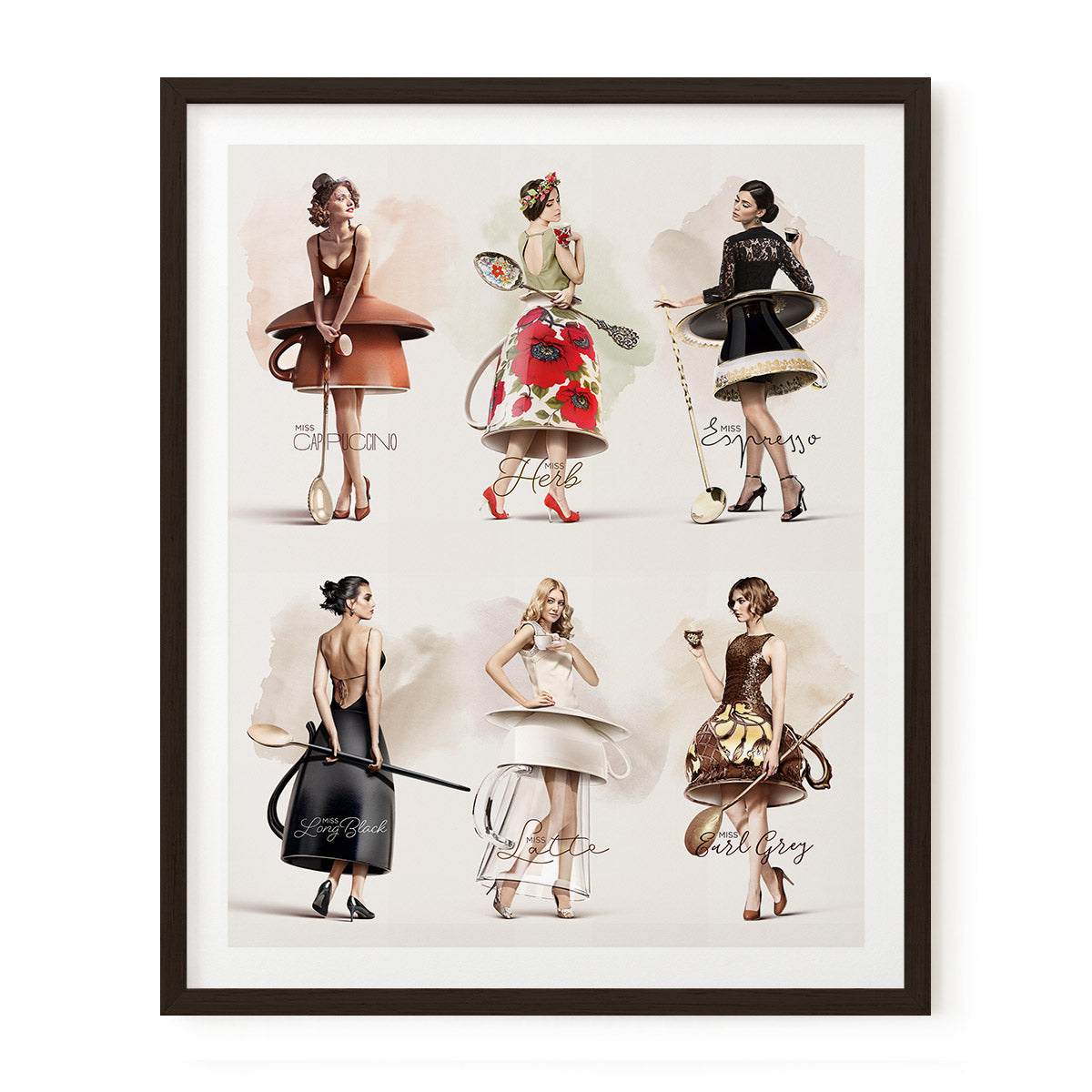 Cafe Ladies - Poster Style | 70 x 86 cm in Black