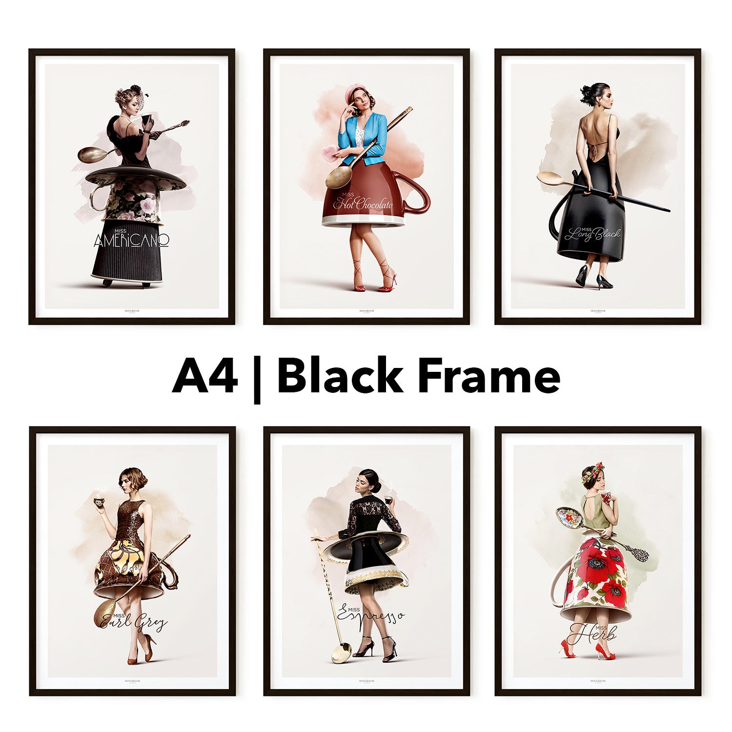 Cafe Girls | A4 in Black