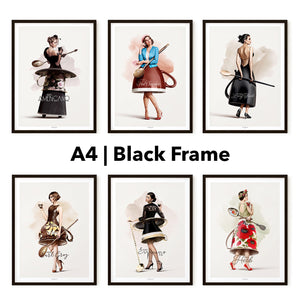 Cafe Girls | A4 in Black
