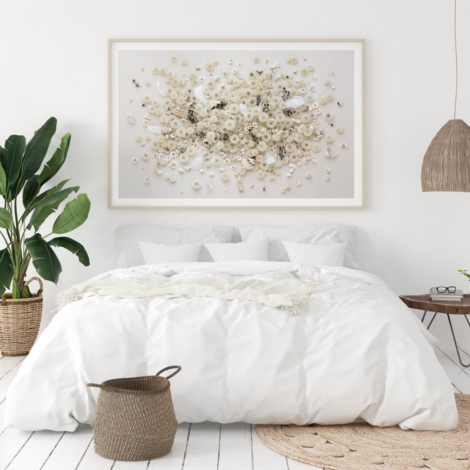 Dandelion Feather Mix #3 of 25 | White Frame