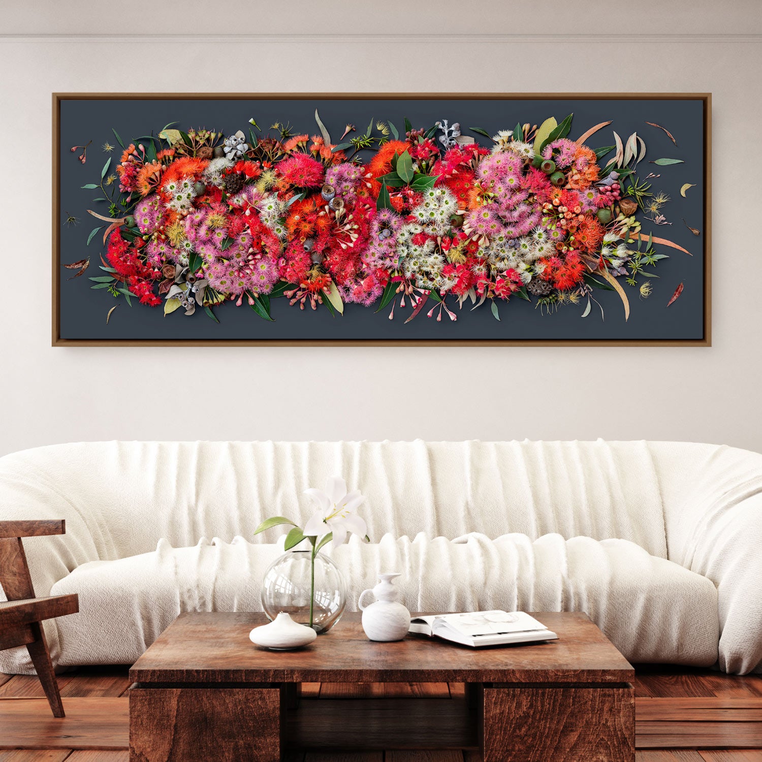 Eucalyptuses On Dark | Large 155 x 58 cm Canvas