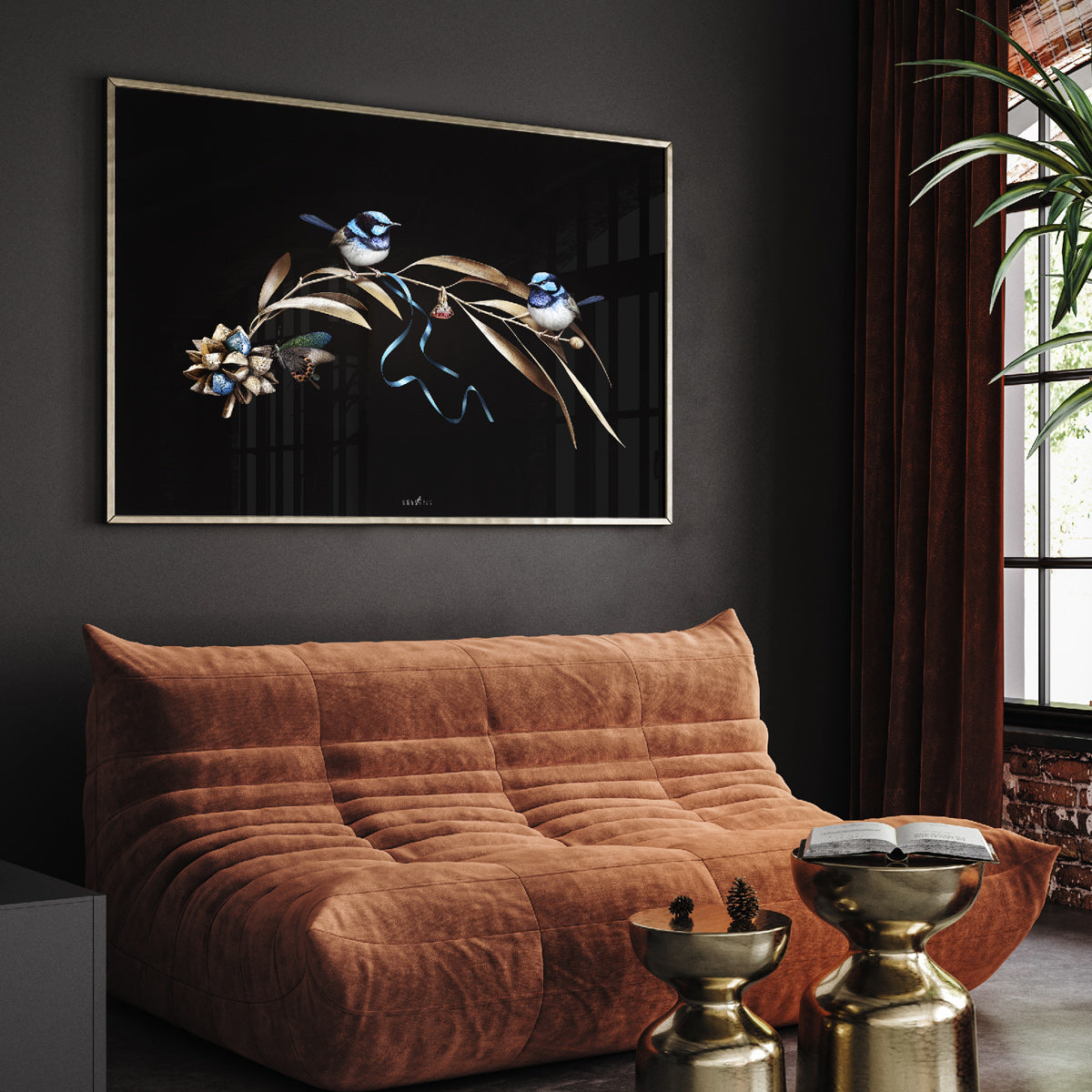 Blue Fairy-Wrens on Hakea