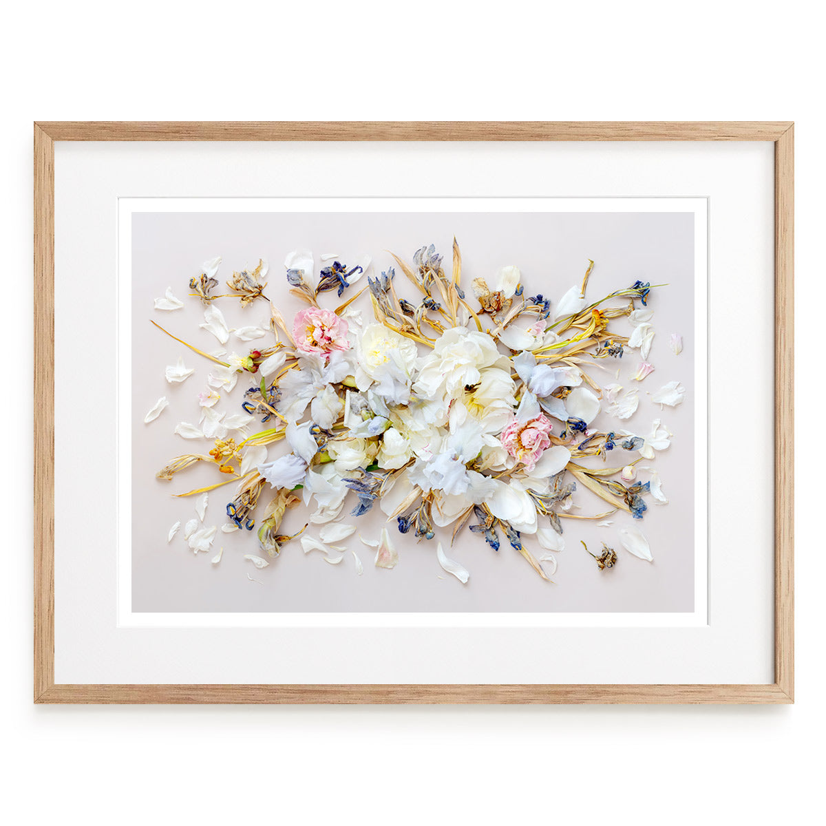 Irises On Beige #3 of 25 | A2 in Tassie Oak With Mat