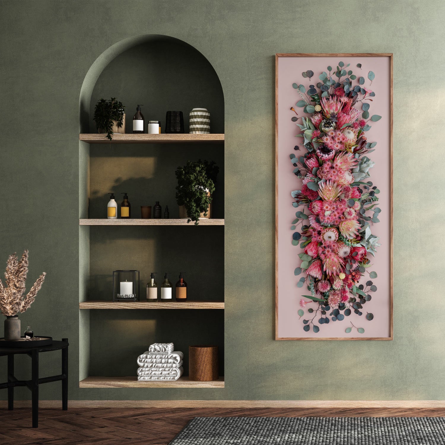 Proteas Mix Pano on Canvas 157 x 60 cm