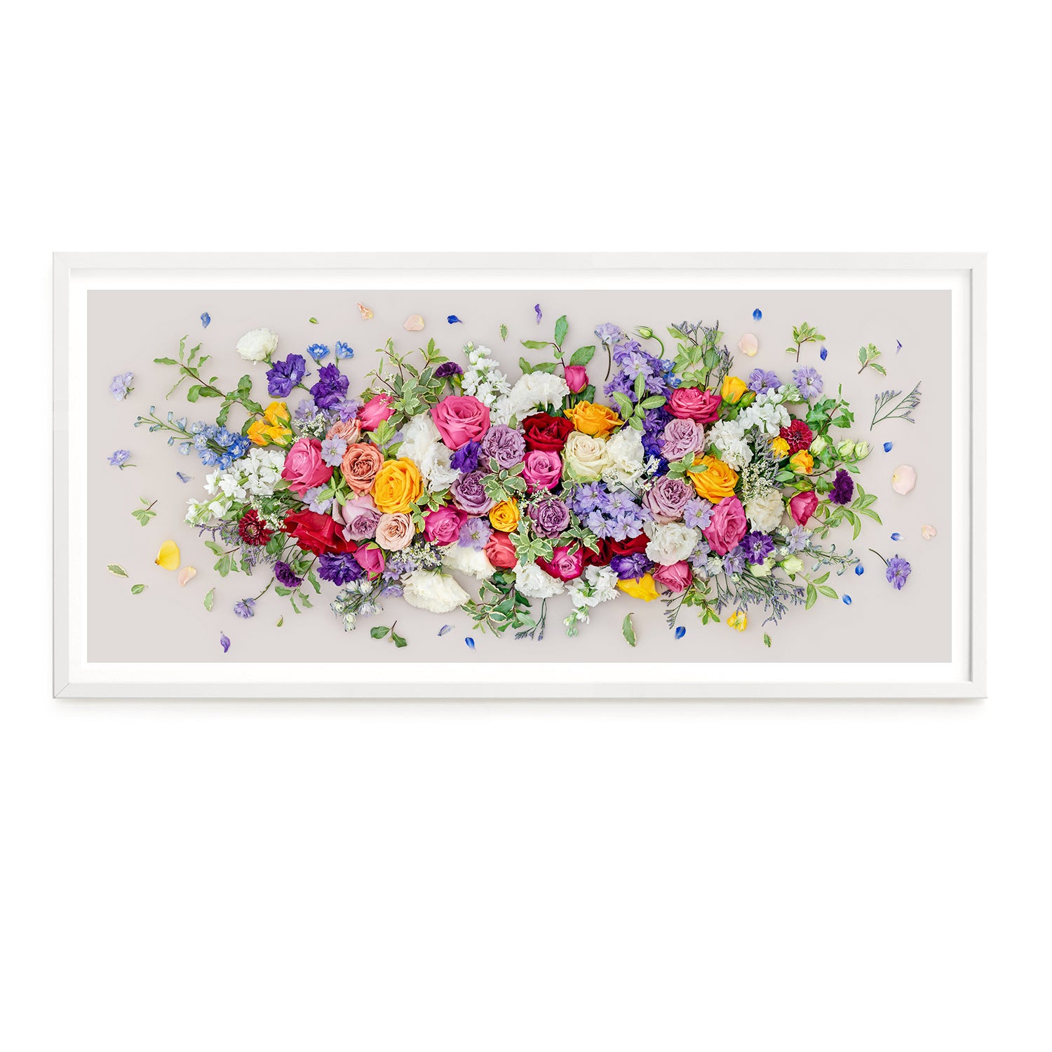 Roses Mix | 105 x 45 cm White frame