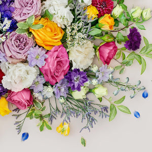 Roses Mix | 105 x 45 cm White frame