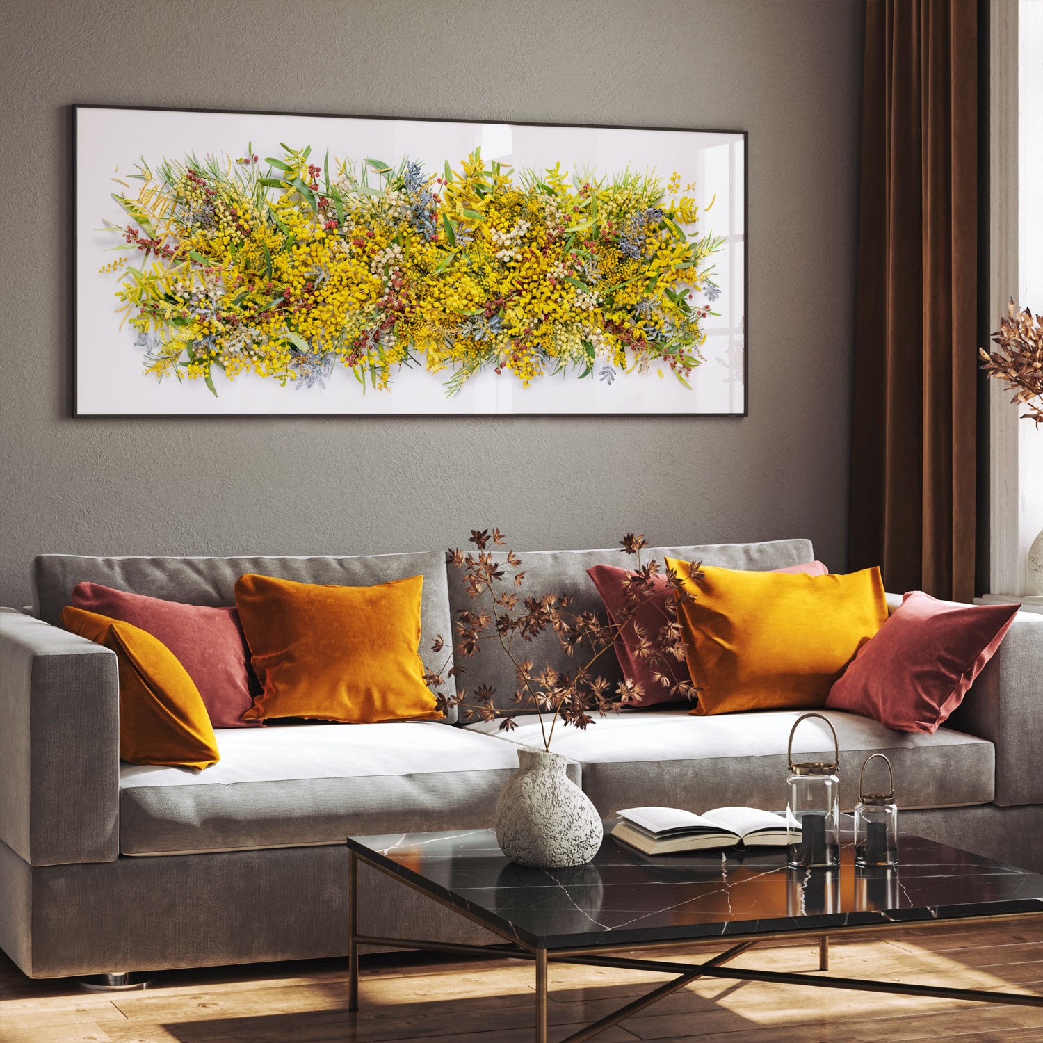 Wattle Tree Splash | 105 x 45 cm Unframed
