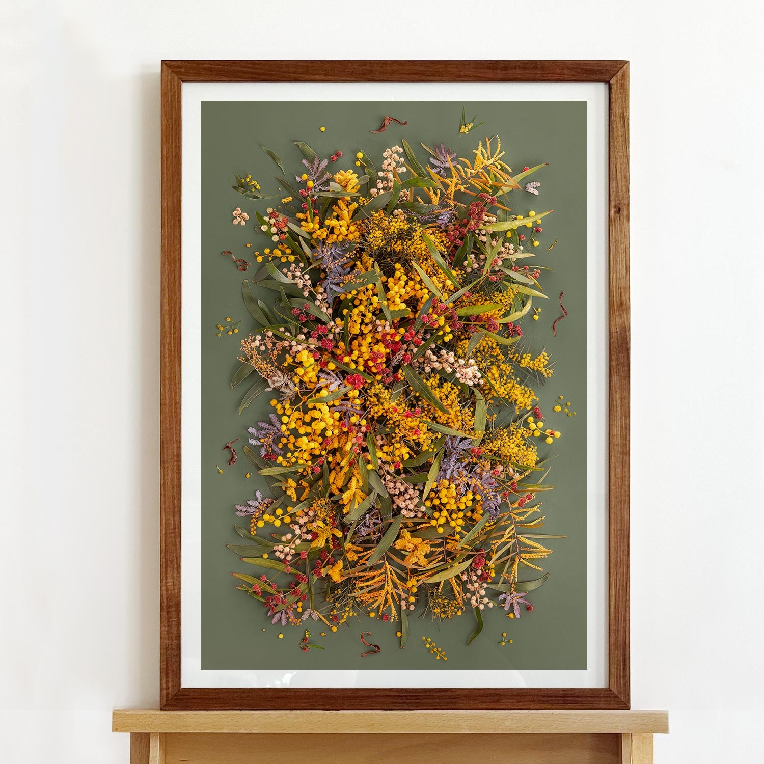 Wattle On Green | A2 in Blackwood or White