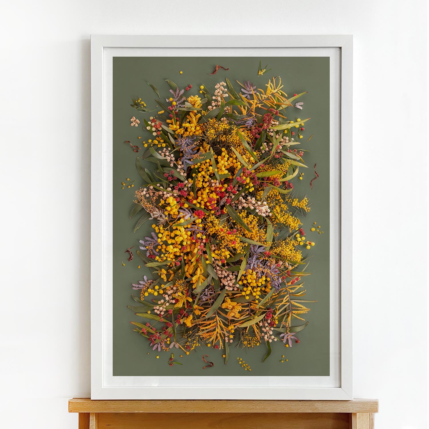 Wattle On Green | A2 in Blackwood or White