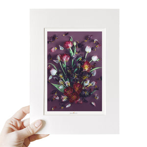 Art Poster | Tulips On Purple